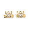304 Stainless Steel with Crystal Rhinestone Charms STAS-G358-05G-02-1