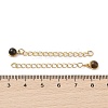 Ion Plating(IP) 316 Surgical Stainless Steel Curb Chain Extender with Natural  Tiger Eye Round Charm STAS-A097-01G-01-3