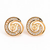 Brass Micro Pave Clear Cubic Zirconia Stud Earring Findings KK-S356-245-NF-1