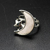 Moon & Star Natural Rose Quartz Adjustable Rings PW-WGCB712-02-1
