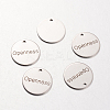 Non-Tarnish Spray Painted 201 Stainless Steel Pendants LS-STAS-I048-C08-1