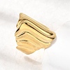 304 Stainless Steel Open Cuff Rings for Women RJEW-K313-17G-3