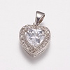 Brass Micro Pave Cubic Zirconia Charms X-ZIRC-E143-58B-P-1