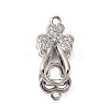 Brass Micro Pave Clear Cubic Zirconia Interlocking Clasps KK-C075-28P-1