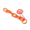 5Pcs 5 Colors Acrylic Heart & Cable Chain Pendant Decoration HJEW-JM03873-5