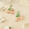 2Pcs Lily of the Valley Kintting Cotton Wool Pendant Decorations HJEW-LP0002-93E-1