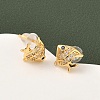 Brass Micro Pave Cubic Zirconia Fish Stud Earrings EJEW-D337-01G-2