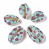 Printed Natural Cowrie Shell Beads SSHEL-R047-01-H01-2