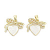 Brass Micro Pave Clear Cubic Zirconia Pendants KK-L213-017G-02-1