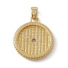 Rack Plating Brass Cubic Zirconia Pendants KK-M236-16G-2