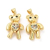 Brass Micro Pave Cubic Zirconia Pendants KK-H441-06G-3