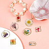 8Pcs 8 Styles Transparent Epoxy Resin Inner Flower Pendants RESI-SC0003-33-4