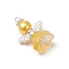 8Pcs 8 Colors Glass Pendants PALLOY-JF03575-02-4