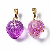 Two Tone Transparent Spray Painted Glass Pendants LS-X-GLAA-N035-014-G03-2