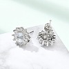 Brass Micro Pave Clear Cubic Zirconia Stud Earrings LS-EJEW-R009-02P-3