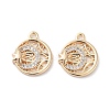 Brass Micro Pave Clear Cubic Zirconia Charms KK-F871-44G-1