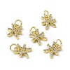 Real 18K Gold Plated Brass Micro Pave Clear Cubic Zirconia Charms KK-E068-VB411-12-4