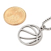 201 Stainless Steel Laser Cut Basketball Pendant Box Chain Necklaces for Women Men LS-NJEW-Q004-04P-5