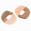 Opaque Resin & Walnut Wood Pendants RESI-S389-045A-C02-2