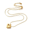 Ion Plating(IP) 304 Stainless Steel Heart Pendant Snake Chain Necklaces for Women NJEW-F328-13G-2