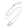 304 Stainless Steel Cat Outline Pendant Necklaces for Women NJEW-F339-03P-2
