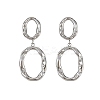 304 Stainless Steel Oval Dangle Stud Earrings EJEW-I319-02P-4