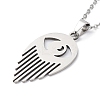 201 Stainless Steel Eye Pendant Necklace with Cable Chains NJEW-Q317-01P-3