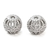 Brass Micro Pave Clear Cubic Zirconia Beads KK-U028-23P-1