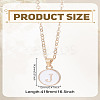 1Pc Zinc Alloy White Enamel Round with Letter Pendant Necklaces NJEW-LP0002-88G-J-2