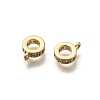 Brass Micro Pave Clear Cubic Zirconia Tube Bails KK-Z126-27G-2