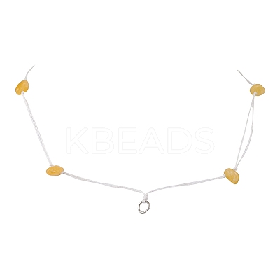 2Pcs 2 Styles Natural Topaz Jade & Synthetic Turquoise Chip Beads Necklace Making with 304 Stainless Steel Jump Rings and Nylon Thread NJEW-JN05215-1