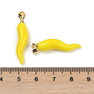 Handmade Lampwork with Brass Pendants KK-Q095-02B-03-1