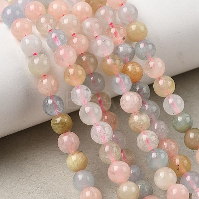 Natural Morganite Beads Strands G-R446-6mm-07-1