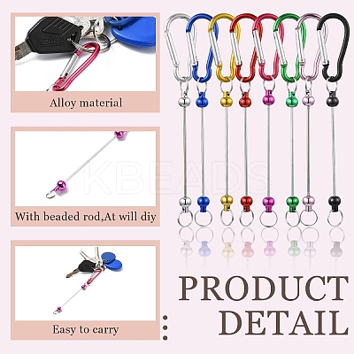 8Pcs 8 Styles Aluminum & Alloy Climbing Carabiners DIY-YW0010-37-1