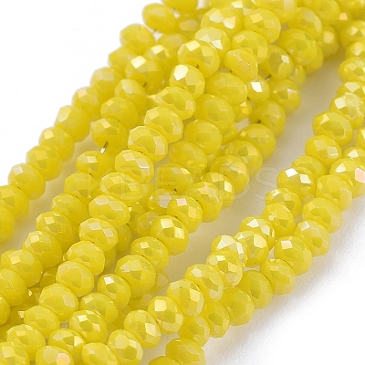 Electroplate Glass Beads Strands GLAA-F079-FR15-1
