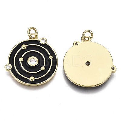 Brass Micro Pave Cubic Zirconia Pendants ZIRC-N039-056B-NF-1