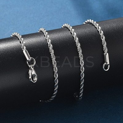 Non-Tarnish 304 Stainless Steel Rope Chain Necklaces NJEW-F226-03P-03-1