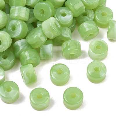 Two-Color Opaque Acrylic Imitation Gemstone Beads AC-CBA3EFE-02T-1