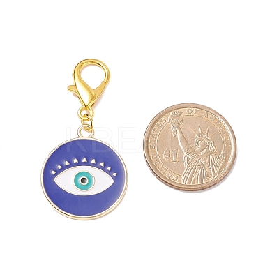 Alloy Enamel Evil Eye Pendant Decorations HJEW-JM00723-1