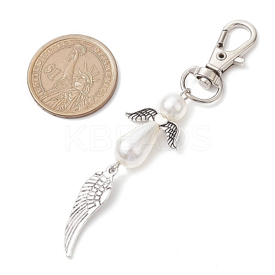 Angel & Wing Alloy Pendant Decoration HJEW-JM02307-1