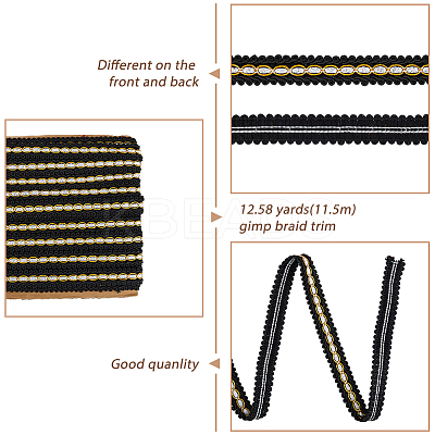 Centipede Braided Polyester Lace Trim OCOR-WH0092-02B-1