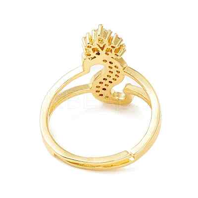 Clear Cubic Zirconia Initial Letter with Crown Adjustable Ring RJEW-M139-17S-1