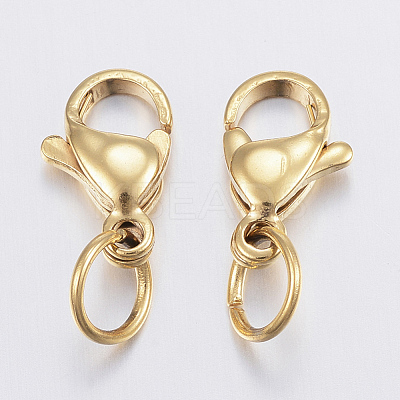 Ion Plating(IP) 304 Stainless Steel Lobster Claw Clasps X-STAS-P139-A10-G-1