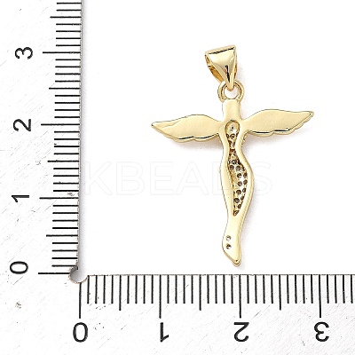 Brass Micro Pave Clear Cubic Zirconia Pendants KK-F930-29A-G-1