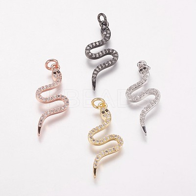Brass Cubic Zirconia Pendants KK-P134-27-1