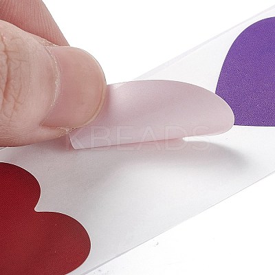 8 Colors Paper Heart Sticker Rolls STIC-E001-06-1