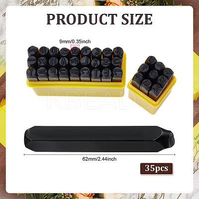 35Pcs 2 Styles Steel Craft Punch Stamps TOOL-ME0001-05-1