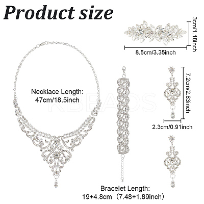 Crystal Rhinestone Wedding Jewelry Set SJEW-GO0001-02-1