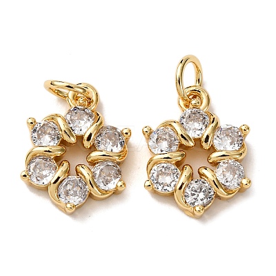 Brass Pave Cubic Zirconia Pendants KK-A270-10G-1