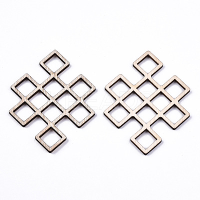 Unfinished Natural Poplar Wood Filigree Joiners Links WOOD-S045-126-1